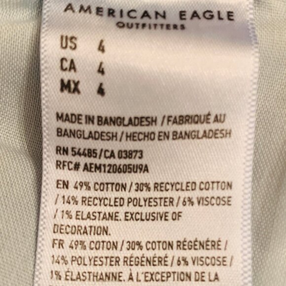 American Eagle Mom Shorts Stretch Denim Super High Rise Indigo Cotton Size 4 27 - Picture 12 of 16